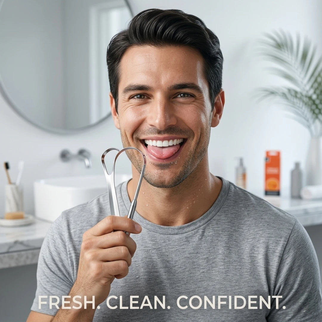 3x Stainless Steel Tongue Cleaner Scraper Dental Care Oral Hygiene Mouth Clean