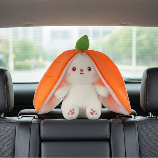 Easter Bunny Plush in Carrot Strawberry Pouch Rabbit for Party Decor (Orange)