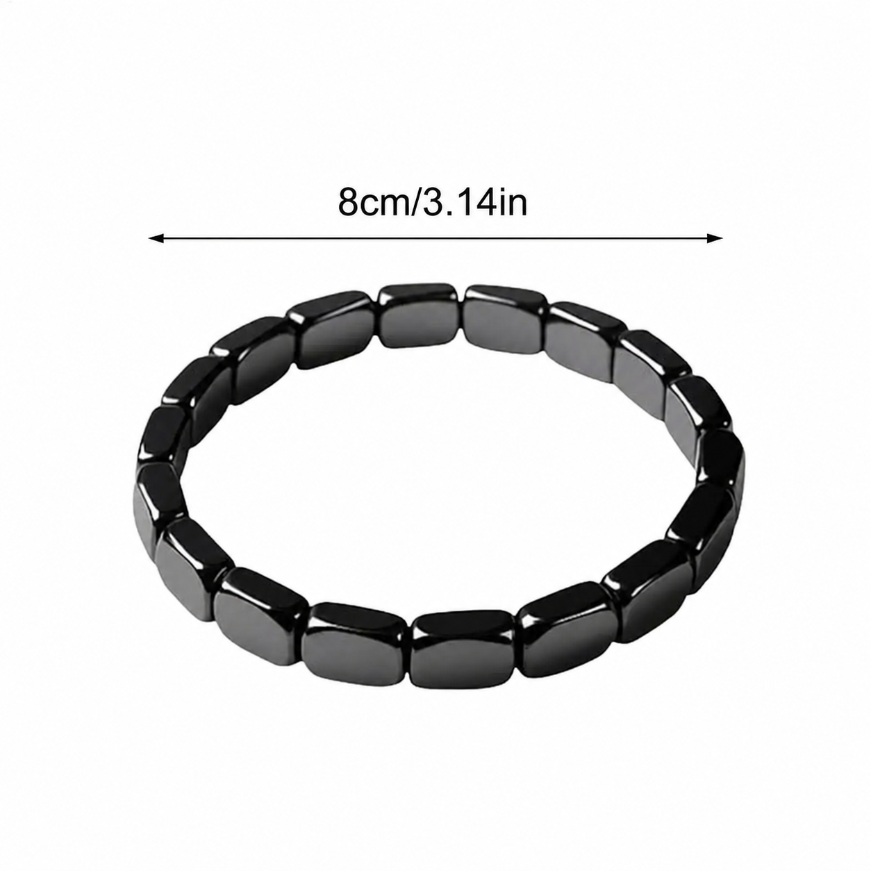 Men's Natural Hematite Bracelet Square Beads Magnetic Healing Energy Stone