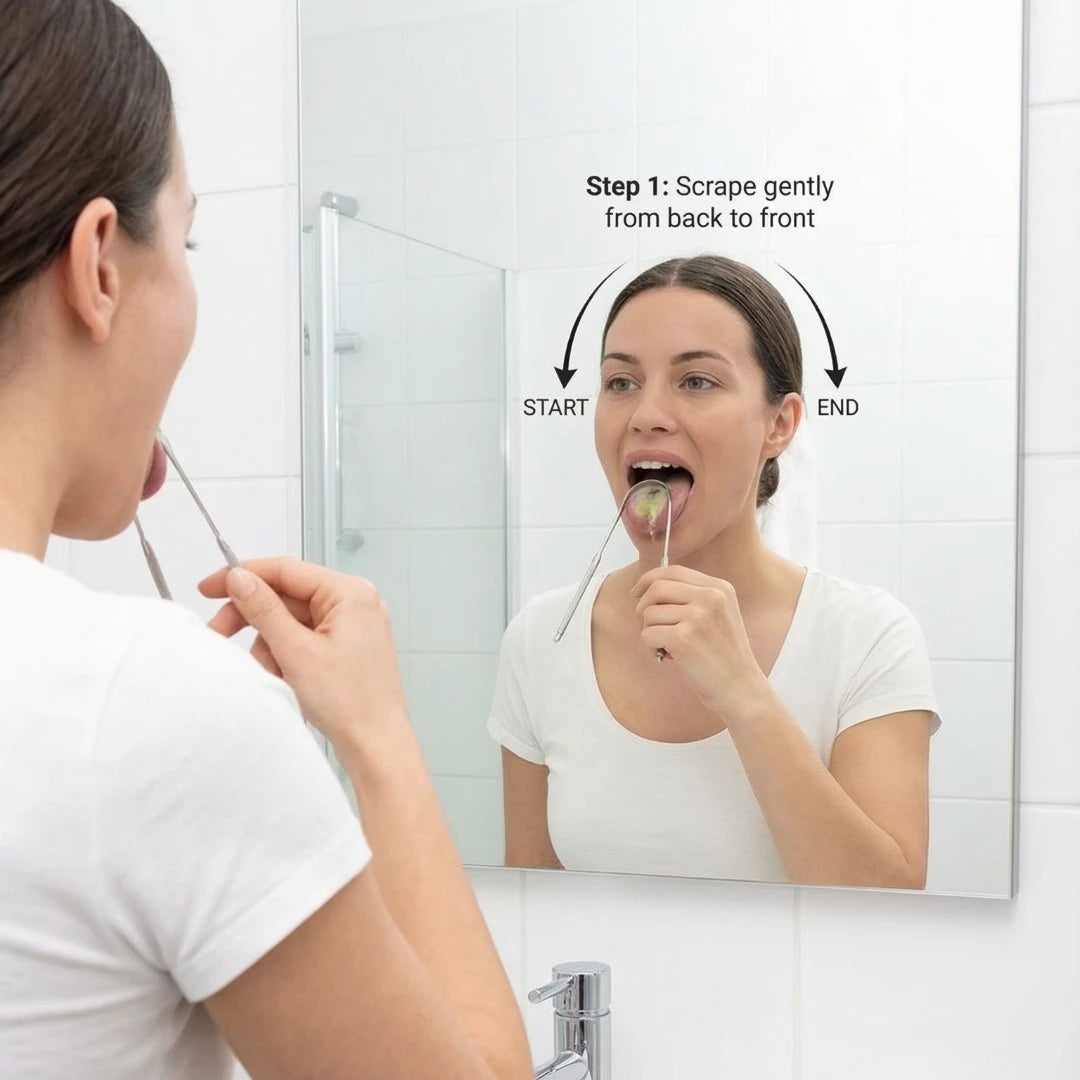 3x Stainless Steel Tongue Cleaner Scraper Dental Care Oral Hygiene Mouth Clean